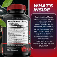 Men’s Test Booster – Stamina, Endurance, Energy & Strength Booster Grow Vitamin