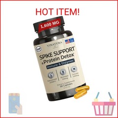 VINATURA Spike Protein Detox – Curcumin 1000 mg, Bromelain 500 mg, Nattokinase 2