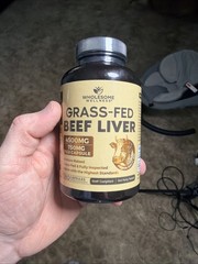 Wholesome Wellness Grass-Fed Desiccated Beef Liver Capsules – 180 Pills (750 mg)