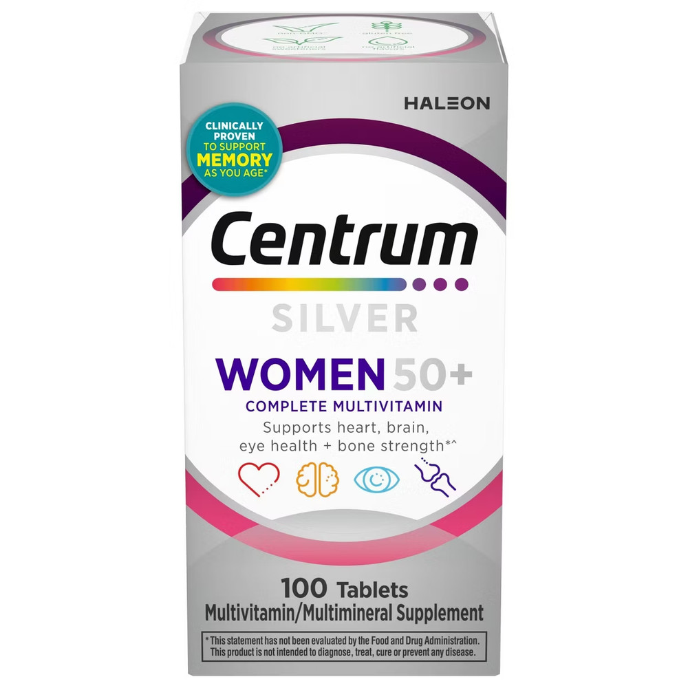 Centrum Silver Women 50+ Multivitamin/Multimineral Supplement Tablets – 100ct