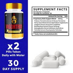 (3 Pack) Vigortrix Male Pills Maximize Energy, Vitality & Stamina 180 Capsules