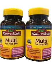 2 Pack Nature Made Multi For Her 50+,Women’s Multivitamin, No Iron 90 Tabs Ea