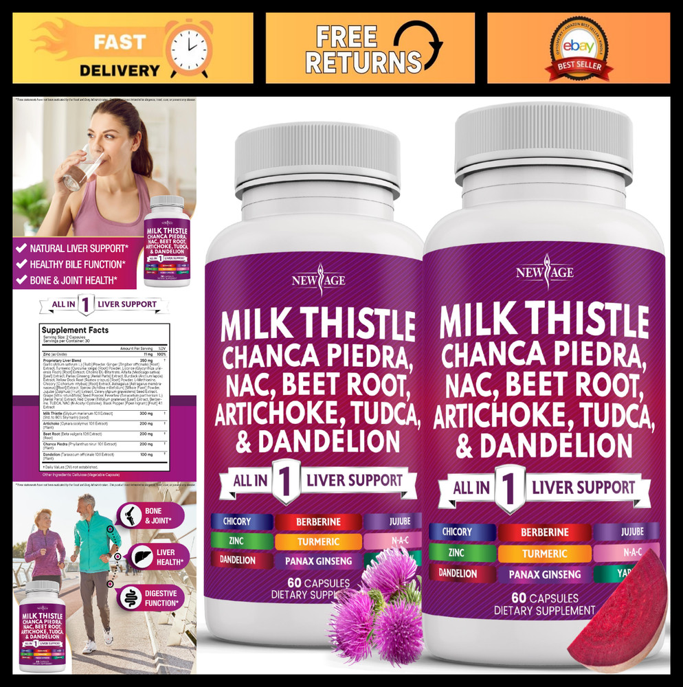 Milk Thistle, NAC, Chanca Piedra, Beet Root, Artichoke & Dandelion – 120 Count