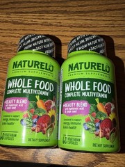 2 NATURELO Whole Food Complete Multivitamin + Beauty Blend 60 Veg Caps 3/31/27