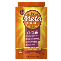 Metamucil 4-in-1 48oz Psyllium Husk Fiber Supp, Real Sugar, 114 tablespoons,
