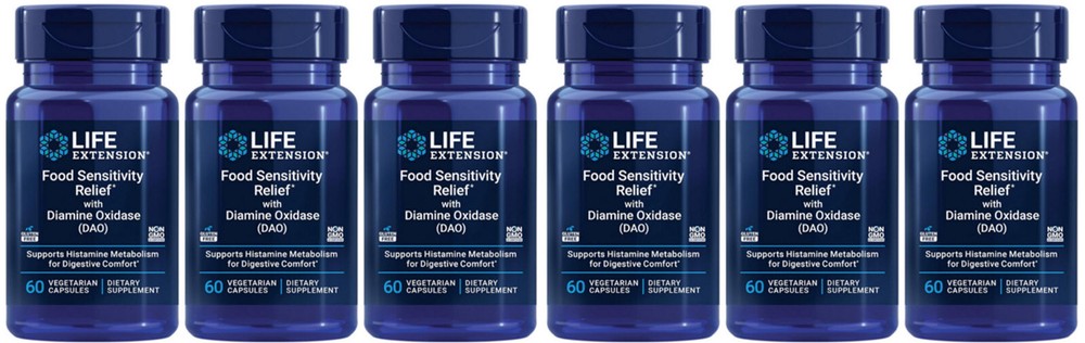 FOOD SENSITIVITY RELIEF with DIAMINE OXIDASE DIGESTION 360 Caps LIFE EXTENSION