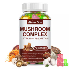 Organic Lion’s Mane Mushroom Supplement (10000 mg) 10x Mushroom Complex Gummies