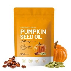Pumpkin Seed Oil 1000mg with Saw Palmetto 300-Softgels.NEW