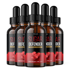 (5 Pack) Sugar Defender, Sugar Defender Blood Sugar Support Supplement (10oz)