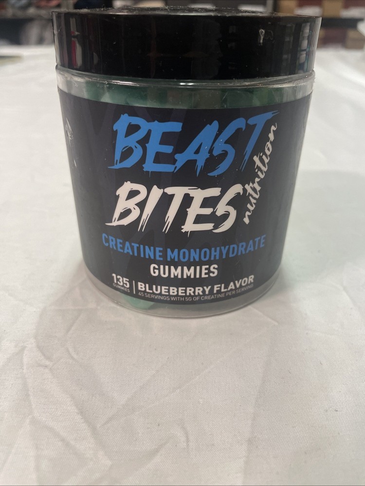 BEAST BITES Nutrition Creatine Monohydrate Gummies 135 ct EXP 04/27 BB Flavor