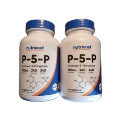 Nutricost P5P Vitamin B6 100mg, 240 Capsules (Pyridoxal-5-Phosphate) – 2-Pack