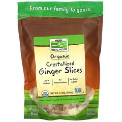 Now Foods Real Food Crystallized Ginger Slices 12 oz 340 g Preservative-Free,