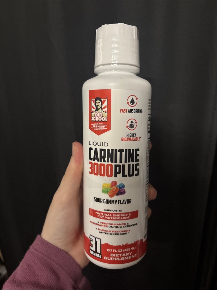 Old School Labs Liquid Carnitine 3000 Plus 31 Serv New Sour Gummy Exp 3/2028
