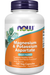 NOW Magnesium [250mg] & Potassium [99mg] Aspartate, 120 veg capsules