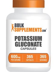 BulkSupplements Potassium Gluconate Capsules – 600 mg Per Serving