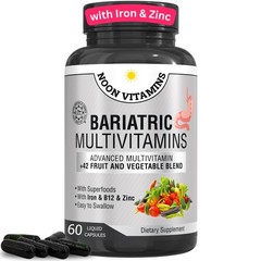 Bariatric Multivitamin with Iron for Women & Men – 60 Capsules, Black