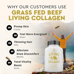 Ancestral Supplements Living Collagen Grass Fed Beef | 3000mg | 180 Capsules