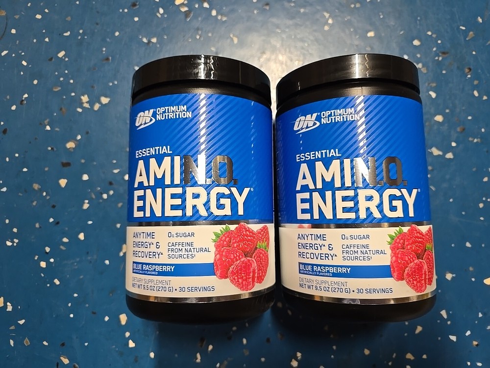 Optimum Nutrition Essential Amino Energy Blue Raspberry 30 Serve 9.5oz Lot(2)