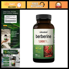 Berberine 1000mg Softgels – Antioxidant & Adaptogenic Support – MCT Oil, Gluten-