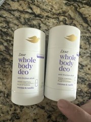 Lot of 2 Dove Whole Body Deo Aluminum Free Anti-Friction Coconut & Vanilla 2.6oz