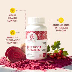 Beet Root 1800mg Extract 90 Vegan Kosher Capsules – Energy & Heart Health