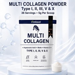 Multi Collagen Peptides Powder Type I II III V X Hyaluronic Acid Biotin VitaminC