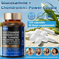 Fmlave Joint Support Supplement, Glucosamine Chondroitin MSM Turmeric 120caps