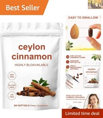 Gentle Daily Support with Extra Strength Ceylon Cinnamon – Non-GMO, 300 Softgels