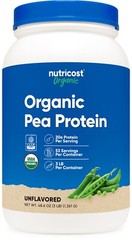 Nutricost Organic Pea Protein Powder (3LBS) – Unflavored, Certified USDA Organic