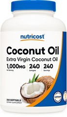 Nutricost Coconut Oil Softgels (1000mg) 240 Softgels – Extra Virgin Coconut Oil