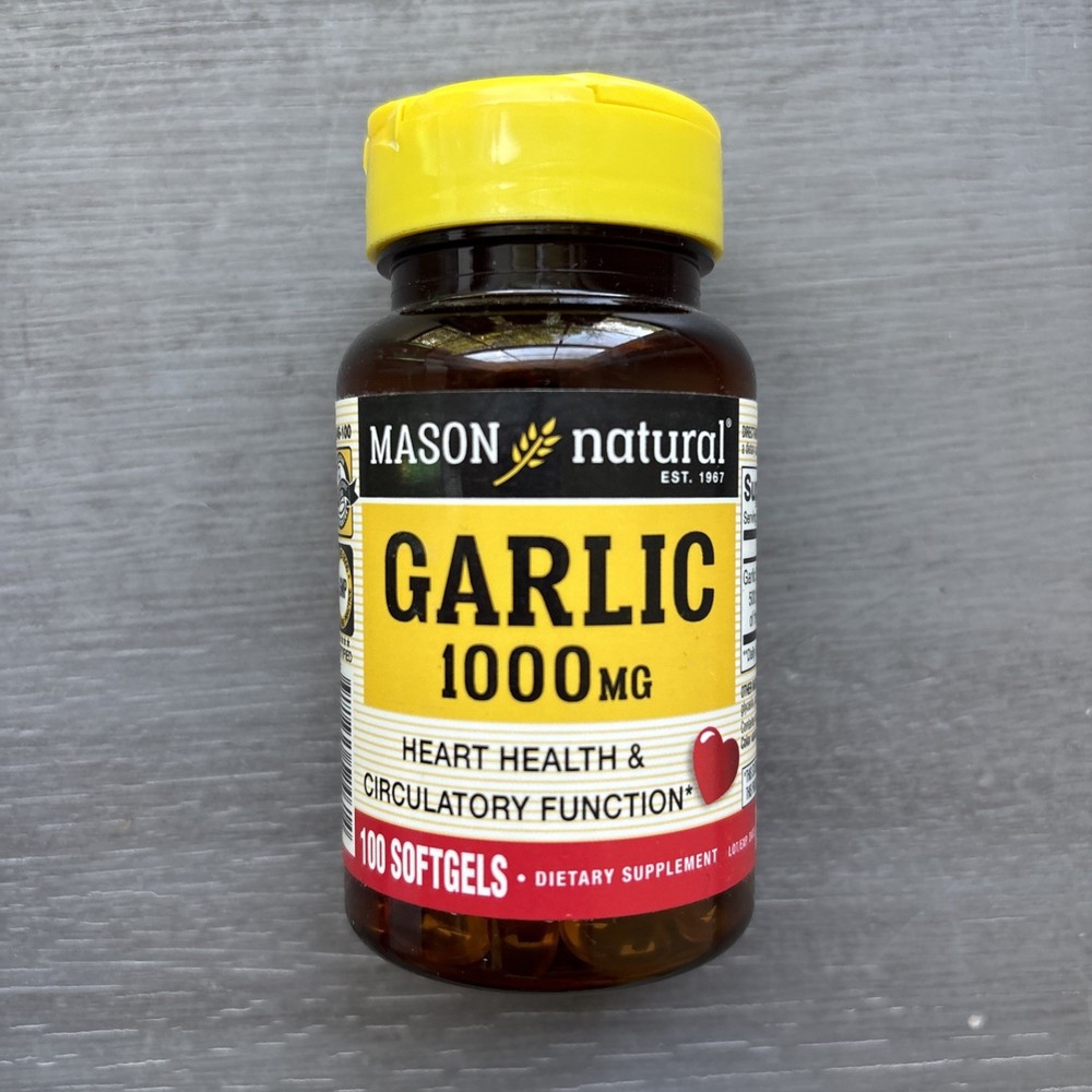 Mason Natural Garlic 100 Softgels- Improved Cardiovascular Health, FREE SHIPPING