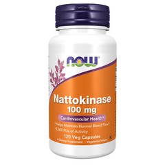 NOW Nattokinase 100 mg – 120 Veg Caps, Cardiovascular Health & Normal Blood Flow