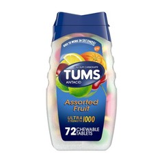 TUMS Ultra Strength Antacid Tablets for Chewable 72 Count, Assorted Flavour