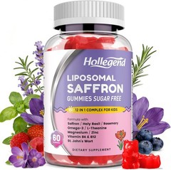 Saffron Gummies for Kids – 12 in 1 Liposomal Complex – Mixed Berry Flavor – 60ct