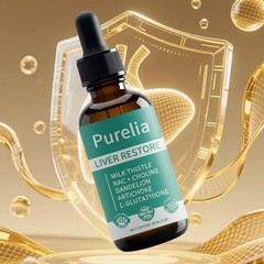 2 Pack Purelia 60ml Liver Support Drops Milk Thistle Herbal Tincture Supplement