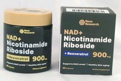 Lot of 2 Reus NAD+ Nicotinamide Riboside Resveratrol 900mg Exp 11/30/2026
