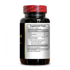 Flaxseed Oil 1000mg Cold Pressed Formula Alpha Linolenic Acid and Plant based 1B