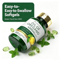 4000mg Oregano Oil Softgels with Carvacrol Gluten Free Non-GMO 150 Count