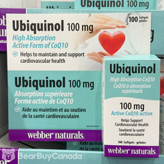 Webber Naturals Ubiquinol CoQ10 100mg 100 Softgels Heart Health Exp 12/2029