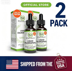 2 Liquid Chlorophyll-Natural Detox Deodorant Gut Drops Liver Supplement Health