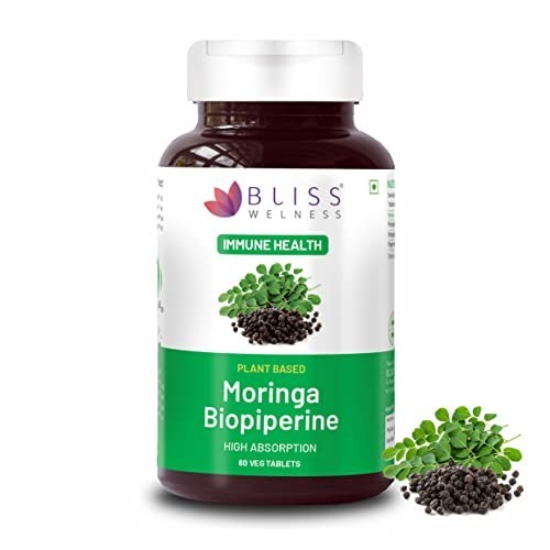 Bliss Wellness Moringa Biopiperine 1000mg 60 Veg Tablets Superfood