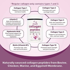 1LB Multi Collagen Peptides Powder–Hydrolyzed Protein with Type I, II, III, V, X