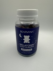 Bearvana Melatonin Sleep Gummies , Grape Flavor, Vegan 60 Gummies – Brand New