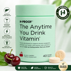 H-PROOF The Anytime You Drink Vitamin, Black Cherry, 40 Chewable Tablets