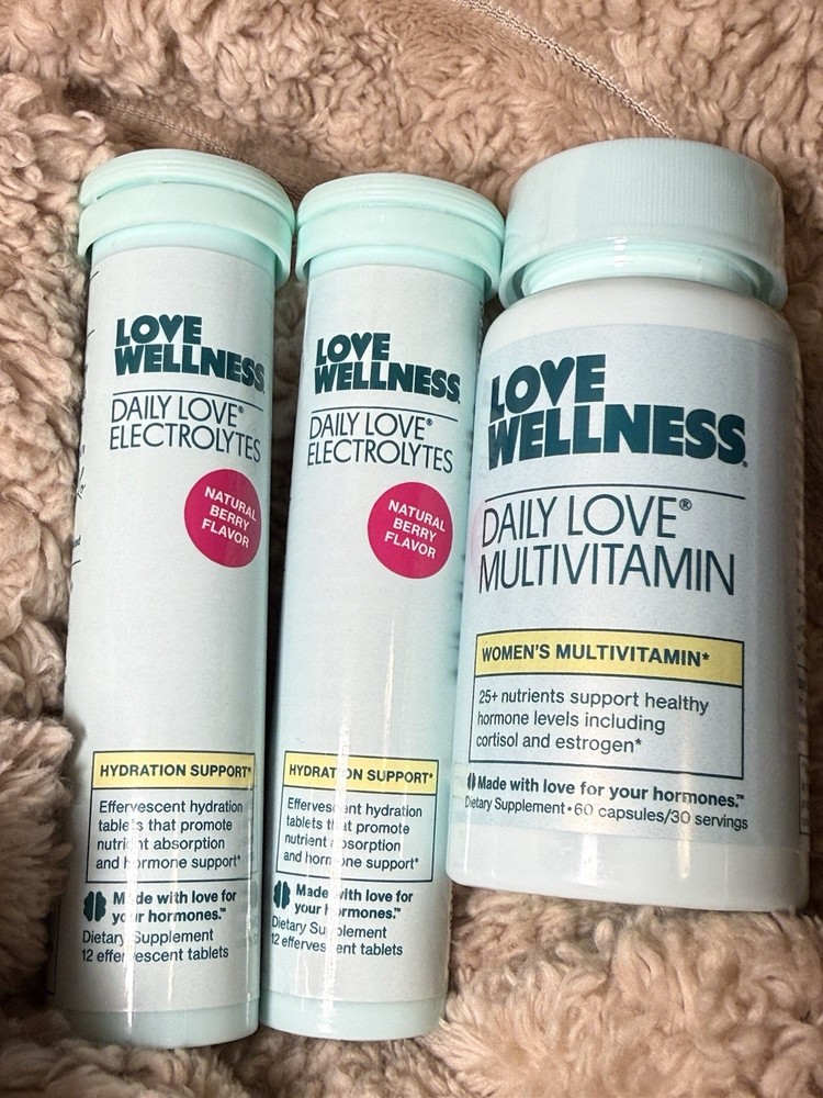 Love Wellness Daily Vitamins & Hydration, 60 Multivitamins, 24 Count Electrolyte