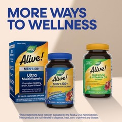 Nature’s Way Alive! Men’s 50 Plus Multivitamin Gummy, 150 Count (Pack of 1)