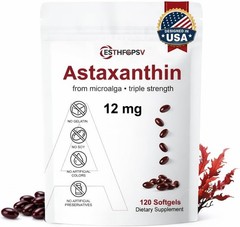 Micro Ingredients Astaxanthin 12mg Softgels, 120ct, Natural Antioxidant