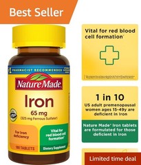 Iron 65 mg Tablets – Supports Red Blood Cell Health & Wellness