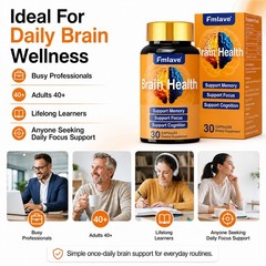 2 Pack Brain Memory and Mood Support Supplement Pills Advanced Formula 60 Caps