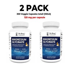 2 PACK Dr. Berg’s Magnesium Complex Glycinate, 150 Veg Cap each (300 total!)
